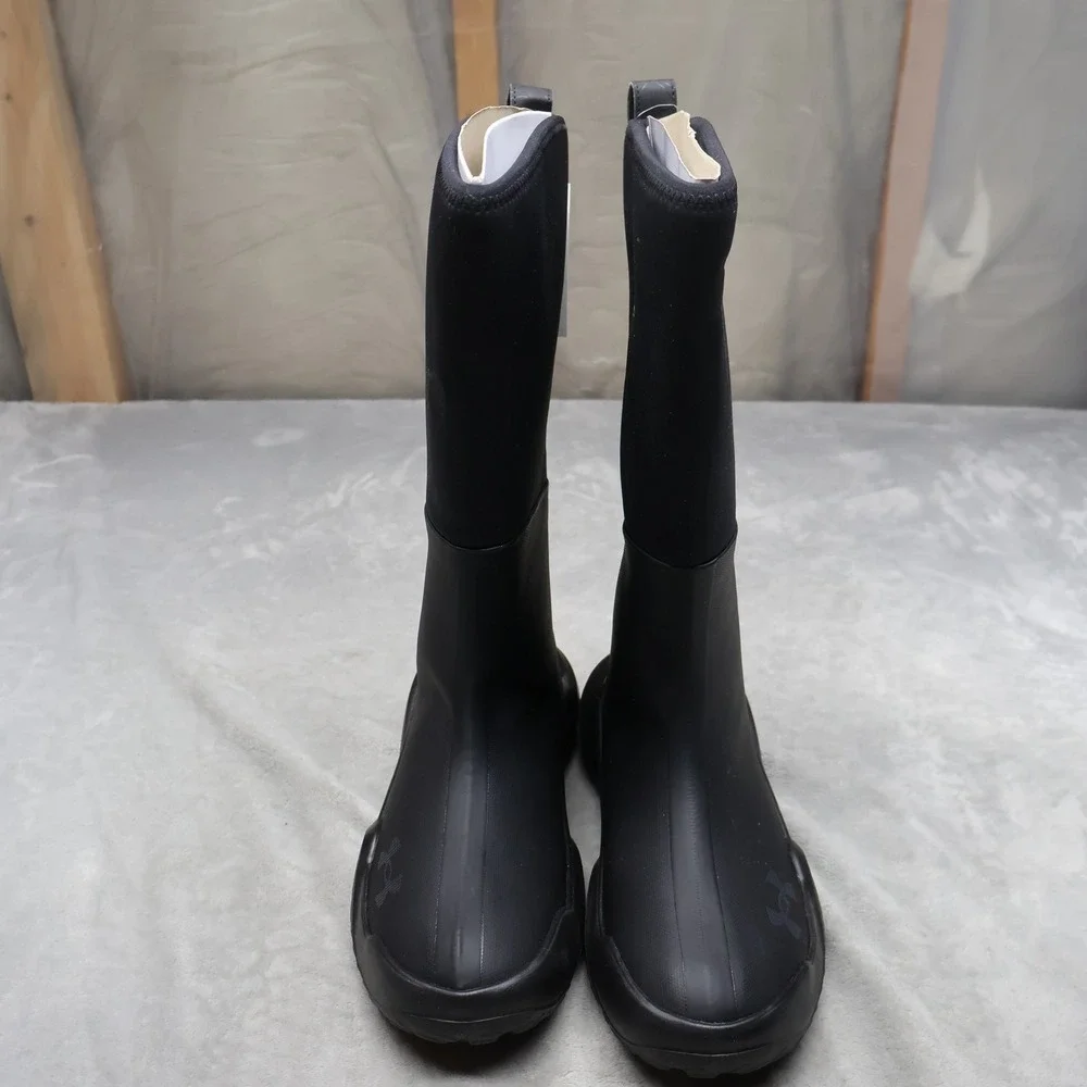 Under Armour Men 9 Mud Freak Boots Black Stormproof Tall Rubber Utility Rain NWD
